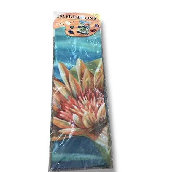 Frog Lily Pad Sunflower House Flag 28 x 40" Large Impressions NCE Outdoor Decor - Picture 4 of 10